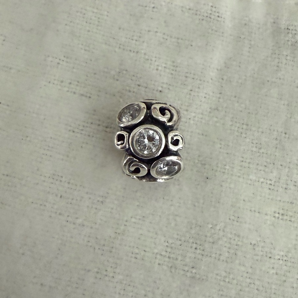 Authentic Pandora Sterling Silver Charm with Stones